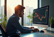 Analyste inquiet regardant un graphique de Solana en baisse