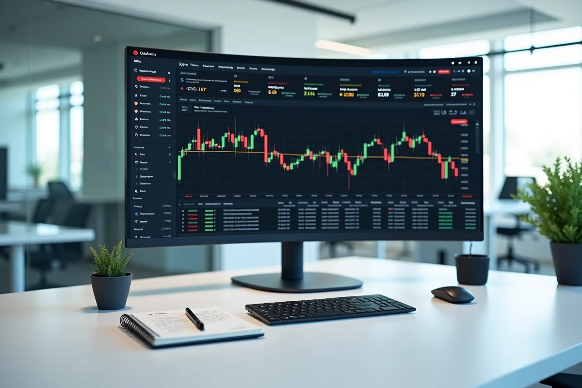 Bureau minimaliste avec tableau de bord eToro affichant plusieurs crypto-monnaies en 2026