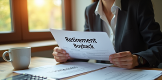 Personne travaillant sur la retraite dans un bureau moderne