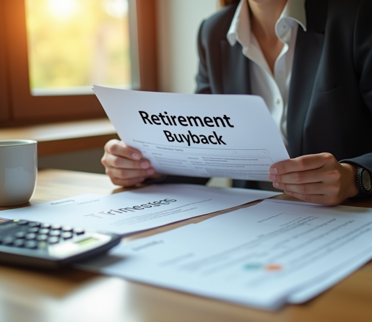 Personne travaillant sur la retraite dans un bureau moderne