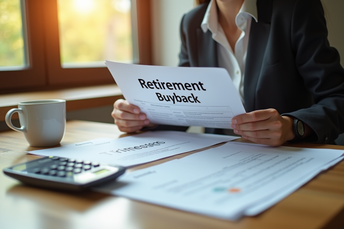 Personne travaillant sur la retraite dans un bureau moderne