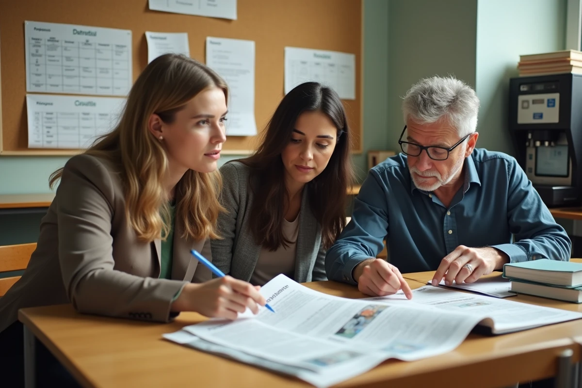 Enseignants du secteur public discutant de l'augmentation du point d'indice des fonctionnaires en 2026