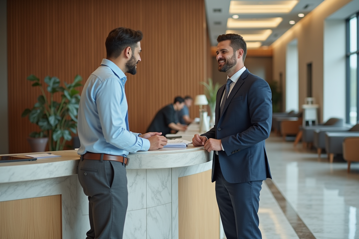 Homme en discussion avec un conseiller bancaire