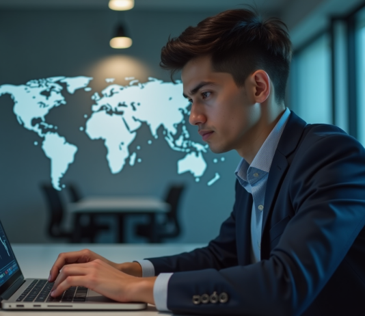 Réglementation Binance aux États-Unis : légalité pour les traders ? Jeune homme d'affaires regardant un ordinateur de trading