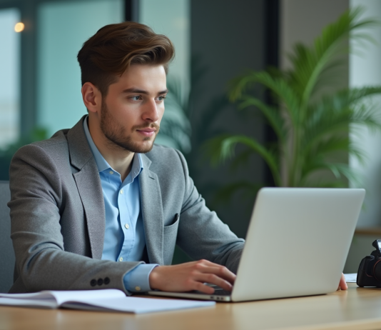 MangoPay : tout ce qu’il faut savoir Jeune homme professionnel au bureau avec ordinateur