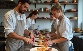 Apprendre la gastronomie française à Paris Jeunes adultes en cuisine pour pâtisserie française à Paris
