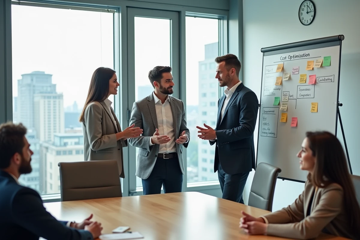 Groupe de jeunes professionnels collaborant autour d