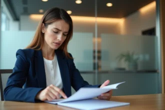 Femme consultant un conseiller bancaire La Banque Postale pour résoudre un problème de compte bloqué